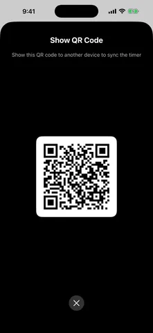 59 min screen: Sharing a timer by QR code